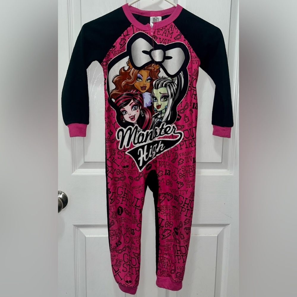 Monster High One Piece Fleece Pajamas Girls size XS-4/5